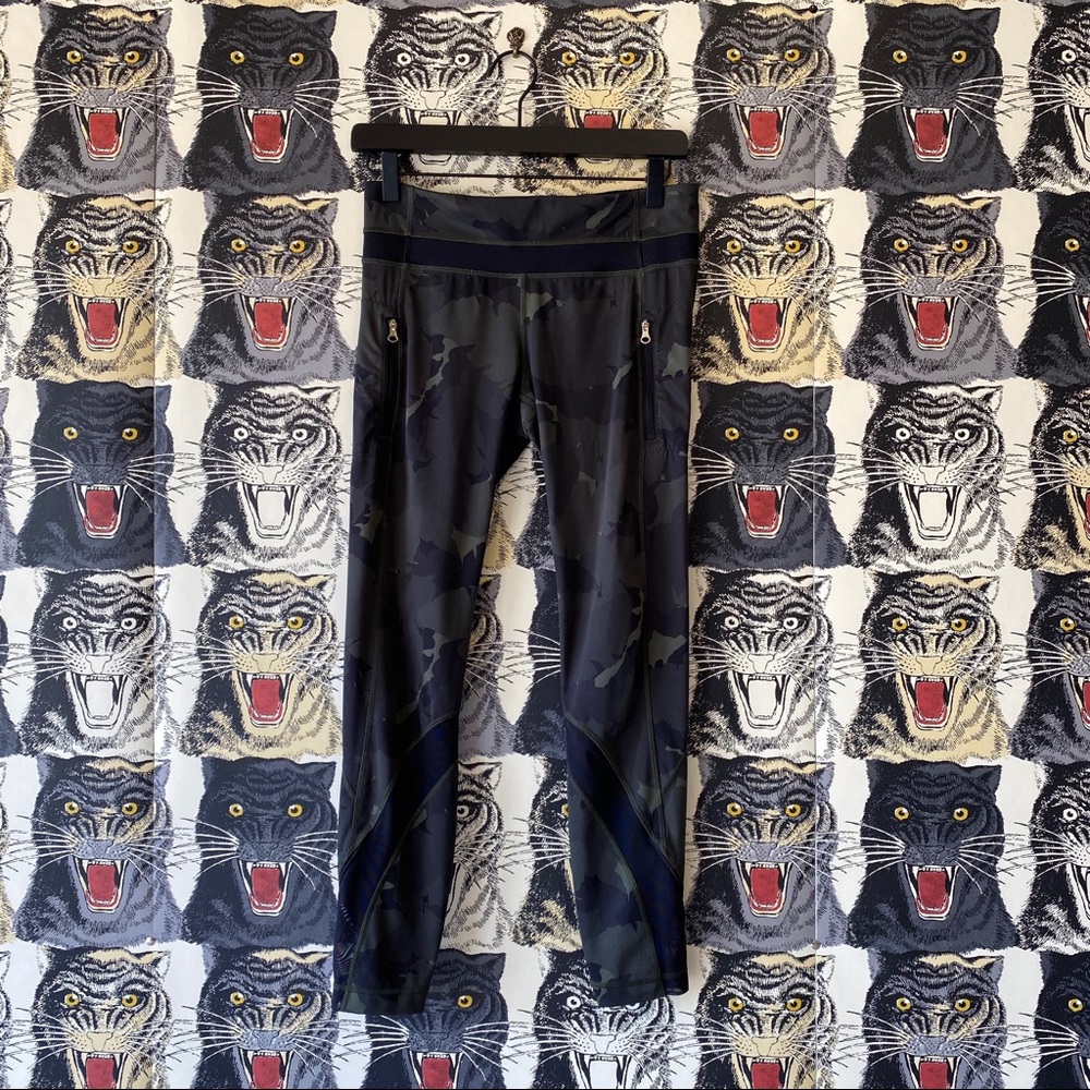 lululemon athletica Camouflage Leggings - Black and Green